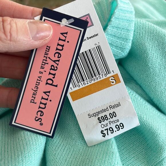 Vineyard Vines Crystal Blue Relaxed Cotton Sweater - Picture 3 of 4